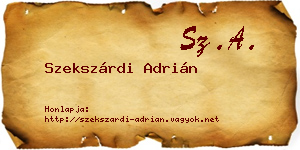 Szekszárdi Adrián névjegykártya
