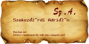 Szekszárdi Adrián névjegykártya