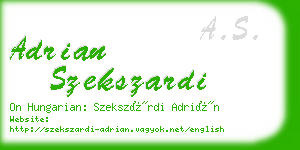 adrian szekszardi business card